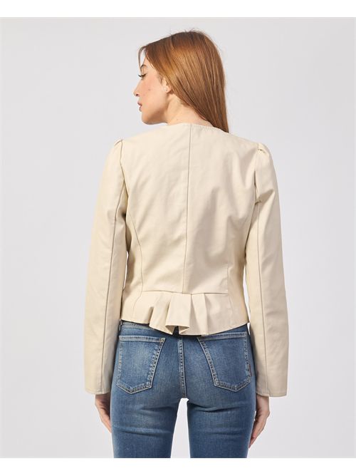 Yes Zee leather effect jacket with pleats on the back YES ZEE | J438-G1000250